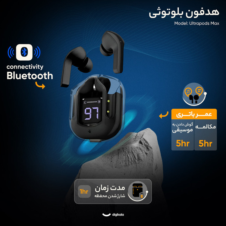 ایرپاد شیشه ای اورجینال مدل ultrapods max