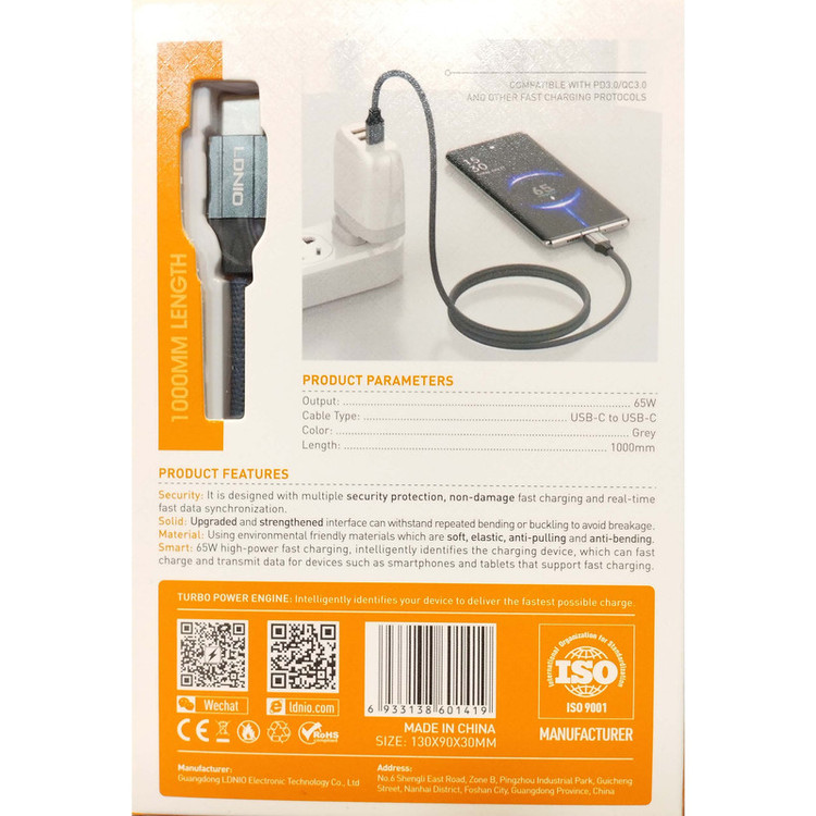 کابل lightning آیفون الدینیو مدل LC441c طول 1 متر