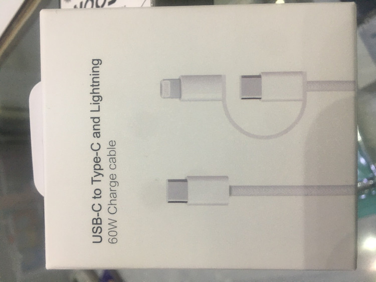 کابل دو سر تایپ سی type C آیفون iphone همراه تبدیل لایتنینگ