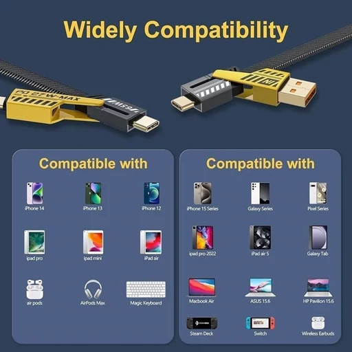 کابل ۴ کاره فست شارژ 65w اورجینال