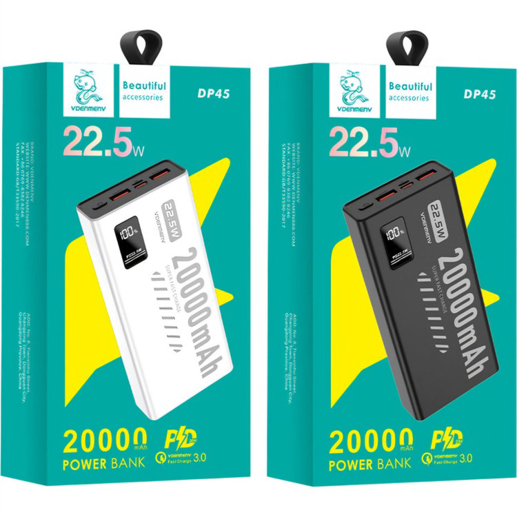 پاوربانک VDENMENV مدل DP45 ظرفیت 20000 میلی آمپر