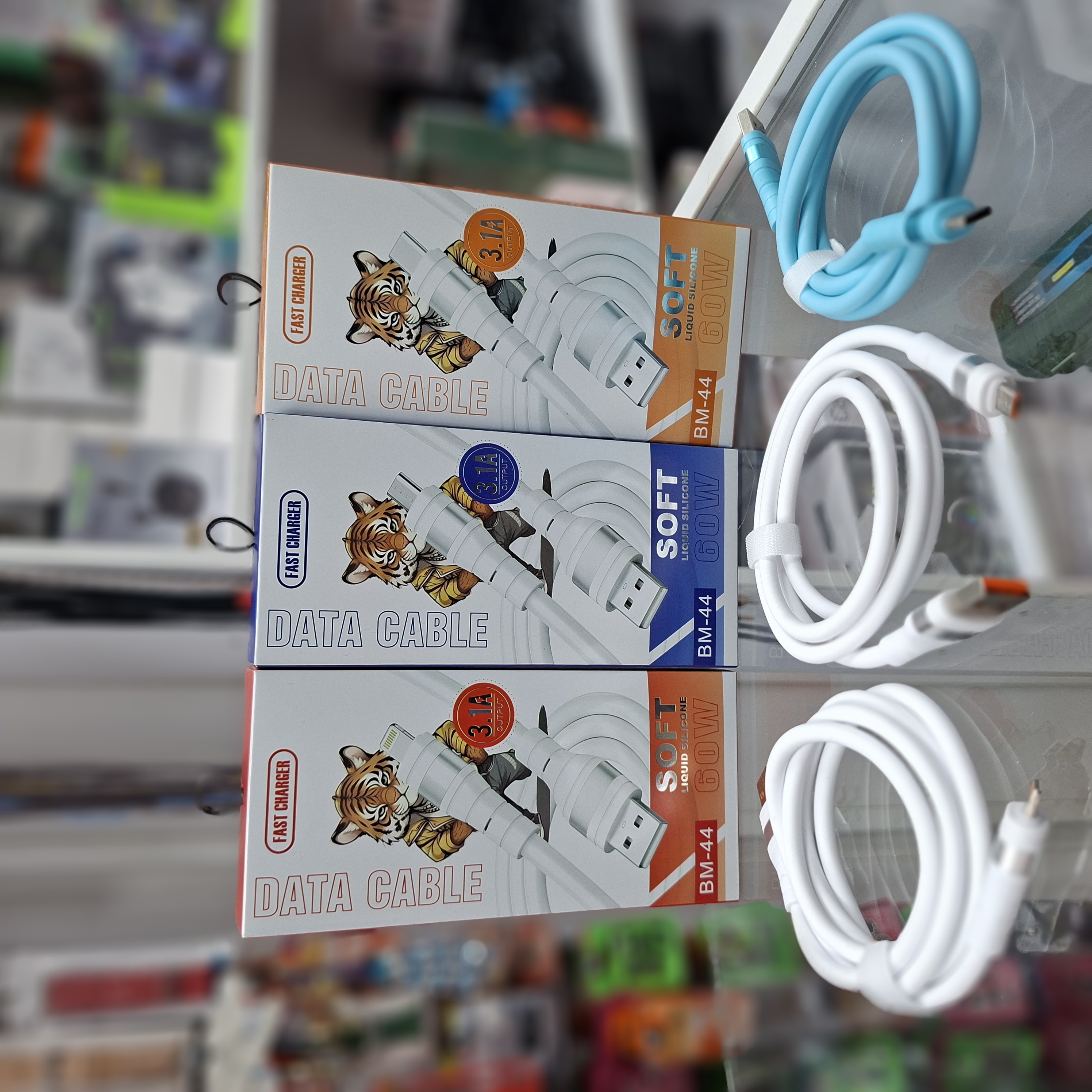کابل شارژ ژله ای( تایپ c،میکرو،لایتنینگ)  فست مدل BM-44