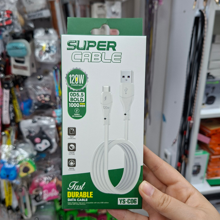 کابل شارژ تایپ سی SUPER CABLE مدل YS-C06