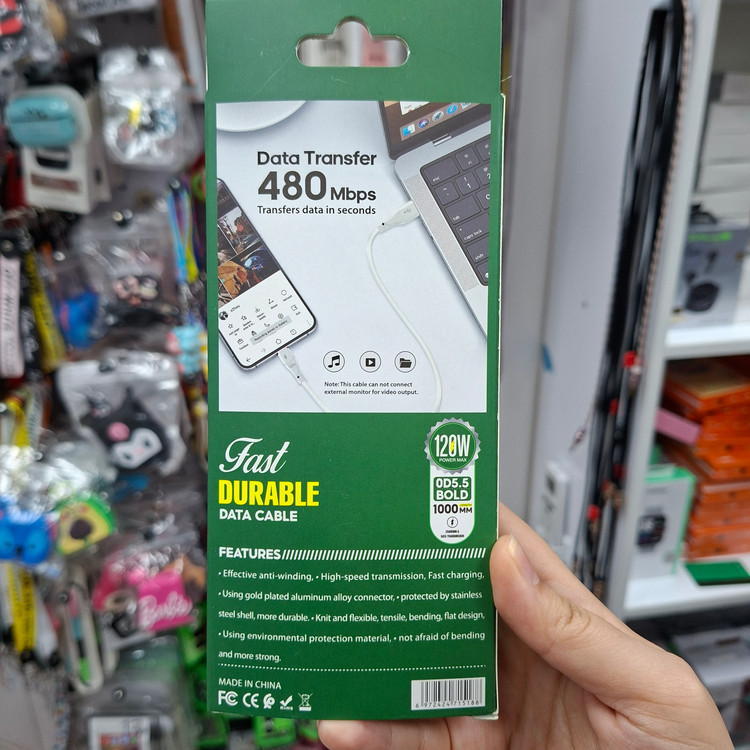 کابل شارژ تایپ سی SUPER CABLE مدل YS-C06