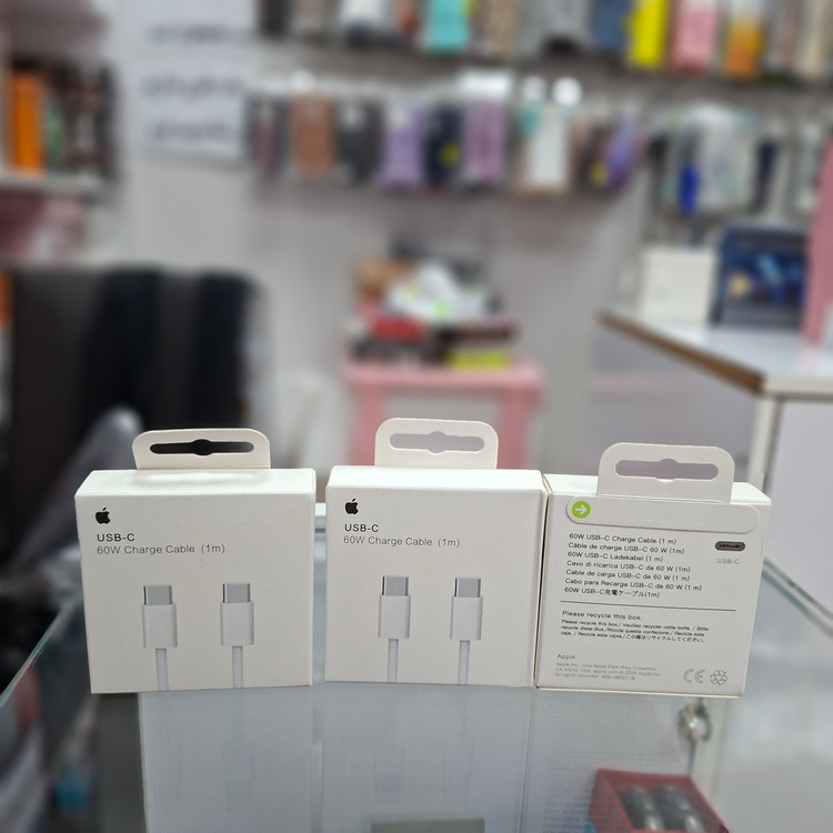 کابل شارژ آیفون اصلی دوسر تایپ سی یک متری ۶۰ وات