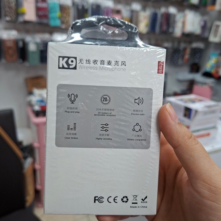میکروفون دو تایی بی سیم یقه ای مدل K9 برای آیفون و اندروید