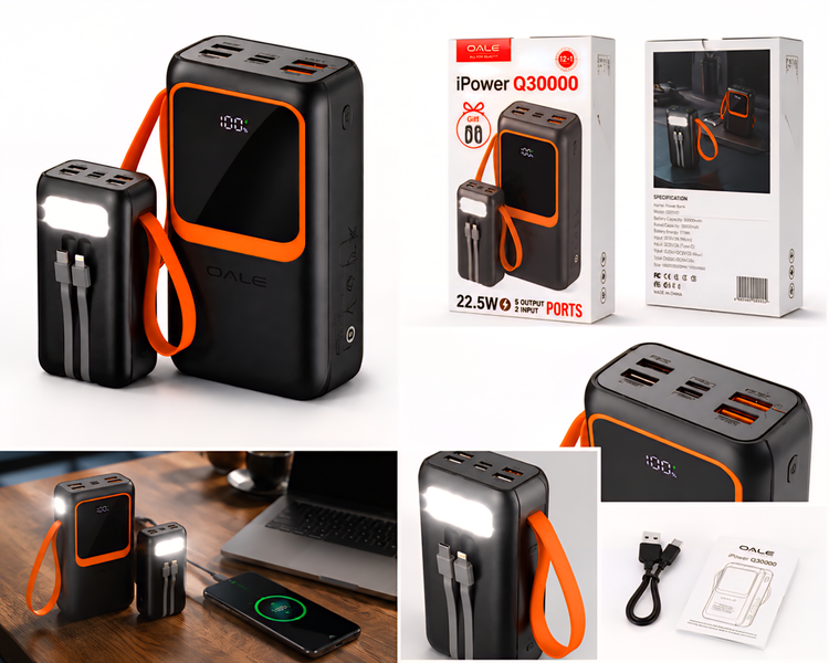 پاوربانک 30 هزار OALE مدل iPower Q30000